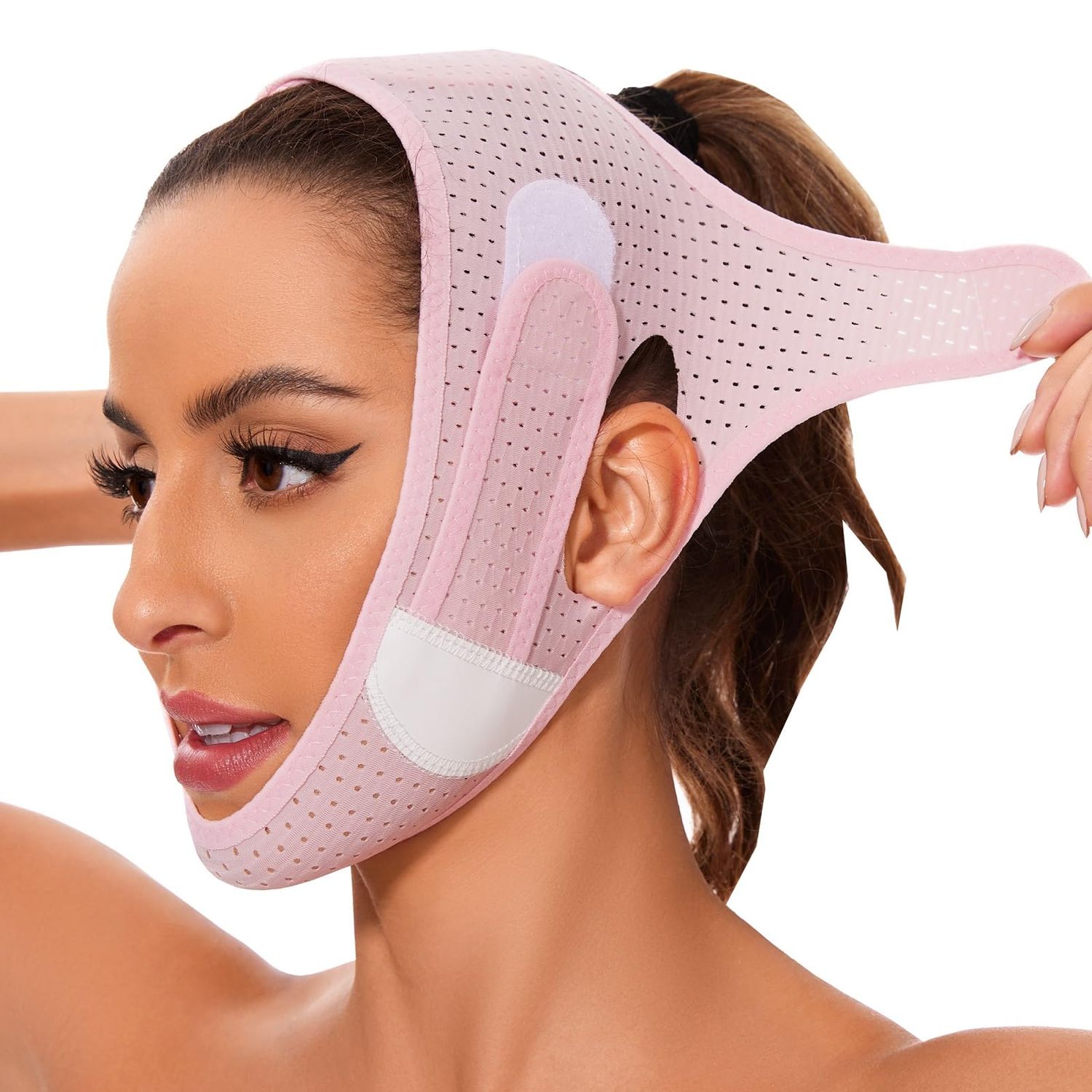 V-Line Mask Chin Strap Eliminator Remover Prevent Sagging V Shaped Face Belt for Sleeping Women Jaw Exerciser
