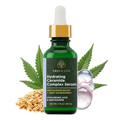 Tree of Life Beauty Ceramide Serum Complex - Skin Barrier Serum with Hemp Seed Oil - Nourishing Barrier Serum with Hyaluronic Acid, Niacinamide and Colloidal Oatmeal - Hydrating Serum for Face 1 Fl Oz