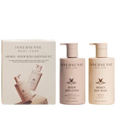 INNERSENSE Organic Beauty - Awaken + Renew Body Essentials Set | Non-Toxic, Cruelty-Free, Clean Skincare (2 piece set)