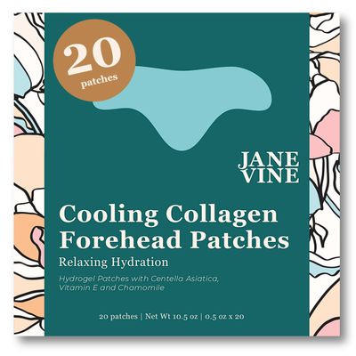 JANE VINE Forehead Wrinkle Patches 20 Pcs - Anti Wrinkle Patches - Cooling Collagen Hydration - Forehead Wrinkles Treatment - Forehead Patches with Vitamin E &amp; Hyaluronic Acid - Frown Lines Treatment