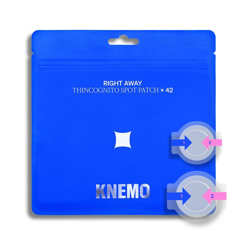 KNEMO Right Away Thincognito Invisible Spot Patch - Absorbing Hydrocolloid Acne Patch for Face, Blemishes, Zits, Breakouts Spot Treatment for Skin Care, 2 Sizes (42 Count)
