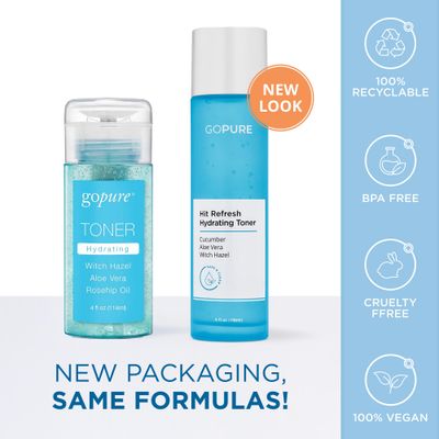 Hit Refresh Hydrating Toner - Routine Prep Step, Visibly hydrates, Supports a Balanced pH, visibly clarifies pores, removes Excess Oil &amp; impurities, Great for All Skin Types