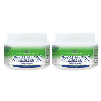 MYOC Ceteareth-20 - 50 Gm (1.76 Oz), Pure White Ceteareth-20, Cetearyl Alcohol/Ceteareth 20, Ceteareth-20 for Emulsifying, Ceteareth-20 for Soap, Ceteareth-20 Bulk- Pack of 2