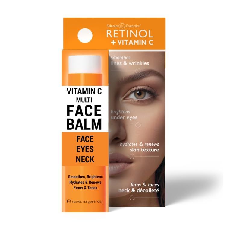 Retinol + Vitamin C Face Balm - Powerful Anti-Aging Moisturizer for Radiant, Youthful Skin, This Multi Balm Stick Hydrates, Reduces Fine Lines, and Boosts Glow for a Beautiful Complexion