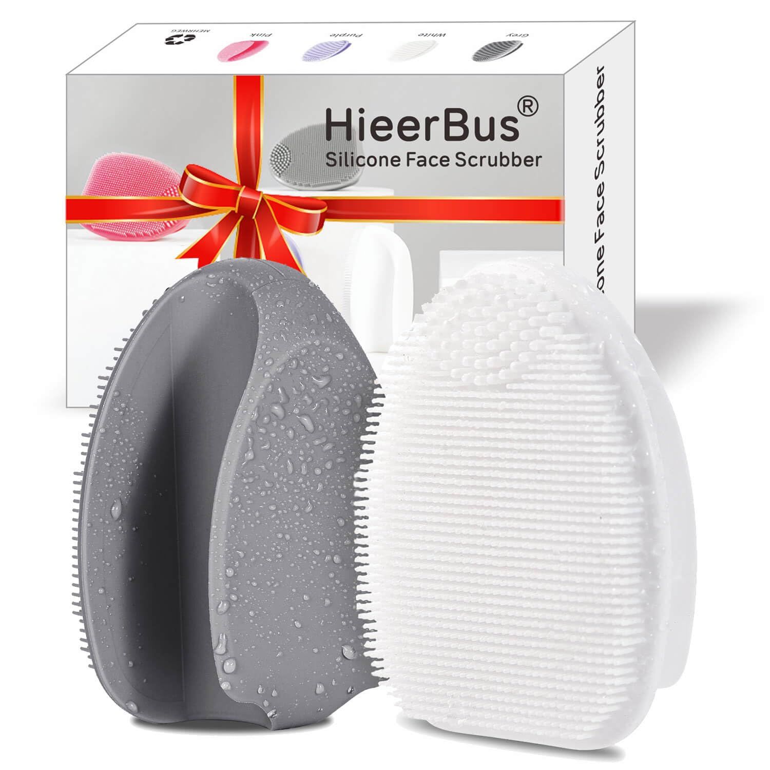 HieerBus Silicone Face Scrubber,2 Pack Face Scrubber for Women Men, Manual Face Exfoliator Brushes Scrubber,Facial Cleansing Brush for Exfoliating Blackhead Removing Acne Pore Cleansing Massaging