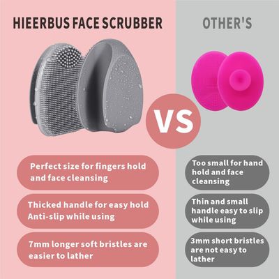 HieerBus Silicone Face Scrubber,2 Pack Face Scrubber for Women Men, Manual Face Exfoliator Brushes Scrubber,Facial Cleansing Brush for Exfoliating Blackhead Removing Acne Pore Cleansing Massaging