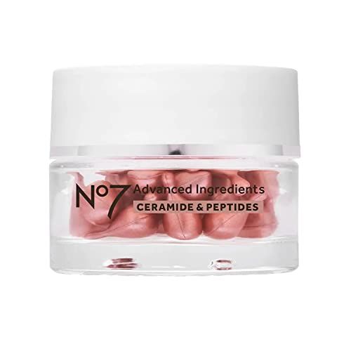 No7 Advanced Ingredients Ceramide &amp; Peptide Capsules - Anti Aging Face Serum for Fine Lines &amp; Wrinkles - Assists in Skin Repair and Helps to Nourish &amp; Firm Complexion (30pk)