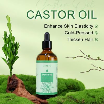 LIYALAN Pure Castor Oil,Cold Pressed, Unrefined,Hair Oil For Thicken Hair Nourish Hair&Scalp, Hair Care Glass Bottle,For Face Body Massage, Carrier Oil,Skin Care,3.38 fl oz