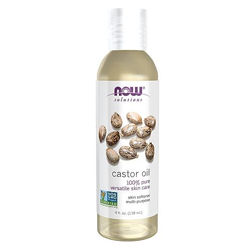 NOW Foods Solutions, Castor Oil, 100% Pure Versatile Skin Care, Multi-Purpose Skin Softener, 4-Ounce