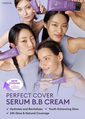 MISSHA M PERFECT COVER SERUM BB CREAM No.25 Warm Beige, Skin Care Foundation Makeup, Tinted Moisturizer, Superfood Complex, Buildable Coverage, Glass Skin, Paraben Free, 1.18 Fl oz