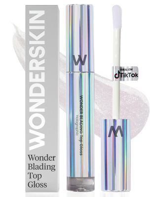 Wonderskin WONDER BLADING Top Gloss - Clear Glitter Lip Gloss, Hydrating and High Shine Finish Lip Makeup (Holographic)