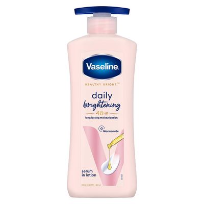 Vaseline Healthy Bright, Daily Brightening Daily Moisturizer, 400 ml, for Glowing Skin, with Vitamin B3, Visibly Radiant Skin in 2 Weeks, Lightweight, Non-sticky, Non-Oily Body Lotion, for Dry Skin