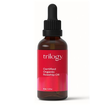 Trilogy Certified Organic Rosehip Oil - Pure Cold-Pressed Rosehip Seed Oil for Scars, Stretch Marks, Fine Lines &amp; Wrinkles - With Omega 3, 6 &amp; 9 for All Skin Types, USDA Certified, 1.52 Ounce