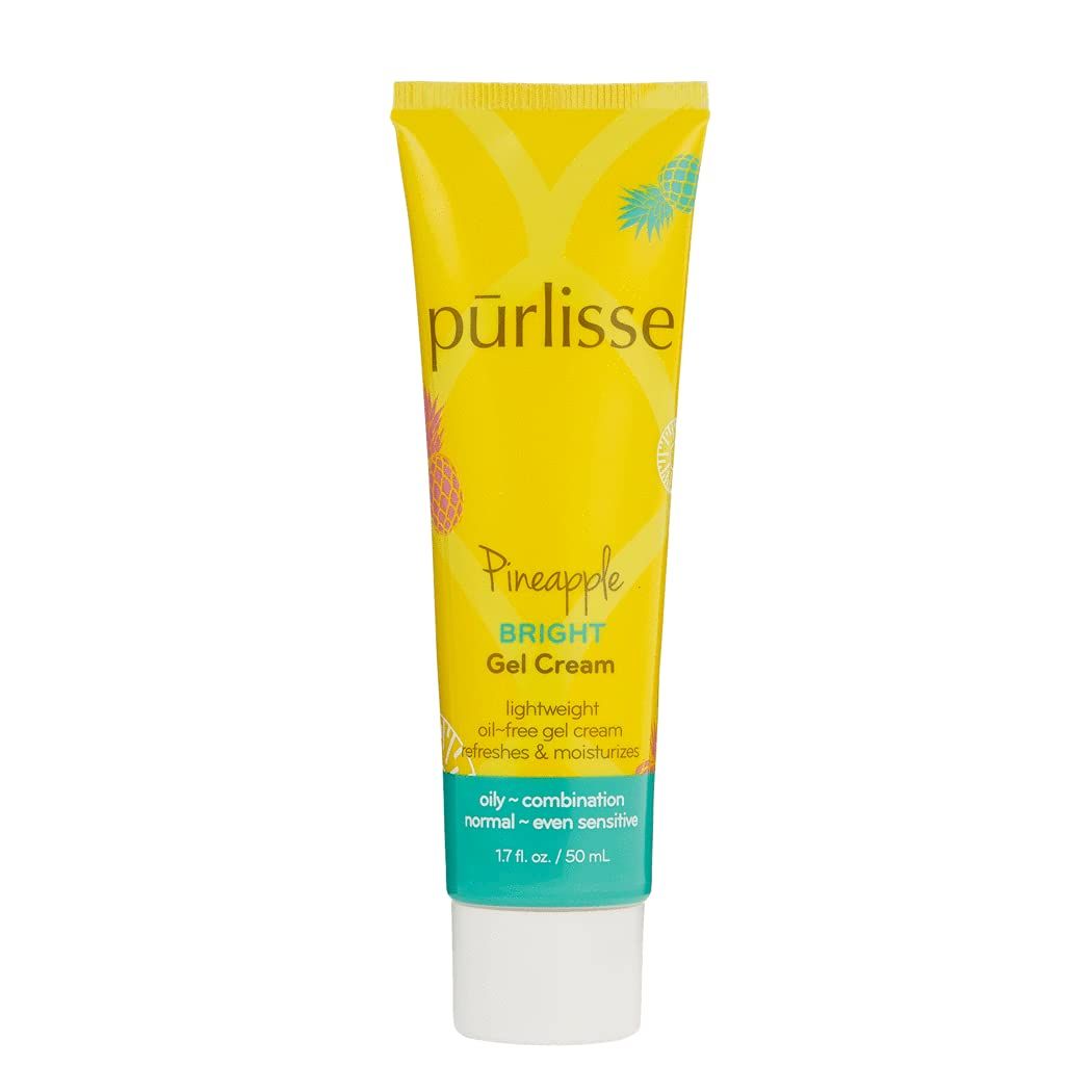Purlisse Pineapple Brightening Gel Cream Cruelty-free &amp; clean, Paraben &amp; Sulfate-free, Pineapple brightens skin, Antioxidants revive and rejuvenate| 1.7 fl oz