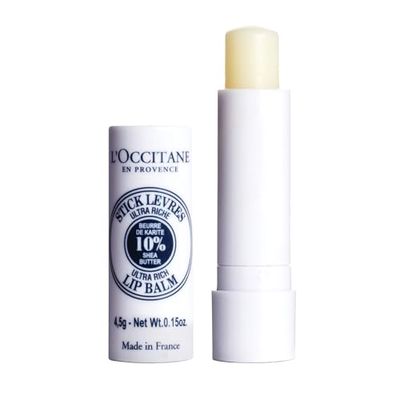 L&#39;OCCITANE Ultra-Rich 10% Shea Butter Nourishing Lip Balm Stick: Moisturize Dry Lips, Twist Up, Softening, With Beeswax and Castor Oil, Silicone-Free