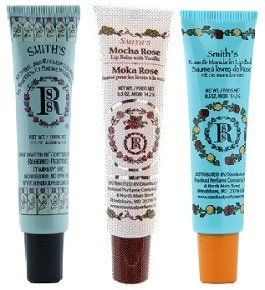 Rosebud Perfume Co. Lip Balm Tube 3 Pack: Menthol &amp; Eucalyptus + Moka Rose + Rose &amp; Mandarin - 0.5 ounces each