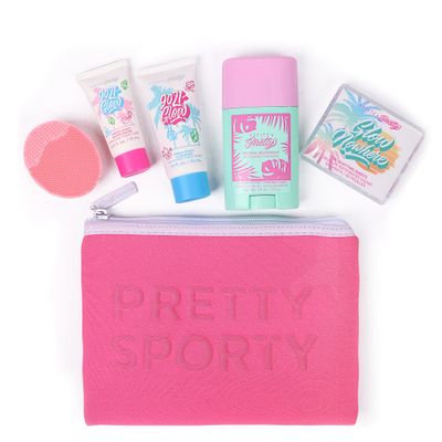 Petite N Pretty Sporty Set for Kids, Teens and Tweens - Skin Care Kit of Cleanser,Moisturizer, 50 pcs of Oil Blotting Sheets, and Natural Deodorant - Travel Essentials for Fresh &amp; Glowing Skin