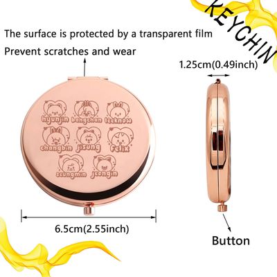 KEYCHIN SKZ K-Pop Pocket Mirror Korean Boy Band Fans Gifts K-Pop Group Members Compact Makeup Mirror (K-Pop Hyunjin)