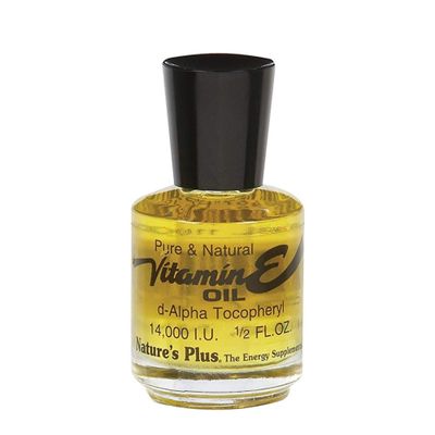 Natures Plus Vitamin E Oil - 14,000 IU, .5 fl oz - Moisturizes Face And Skin, Reduces Brown Spots, Strengthens Nails, Promotes Hair Growth, Antioxidant, Anti-Aging - Vegan