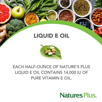 Natures Plus Vitamin E Oil - 14,000 IU, .5 fl oz - Moisturizes Face And Skin, Reduces Brown Spots, Strengthens Nails, Promotes Hair Growth, Antioxidant, Anti-Aging - Vegan