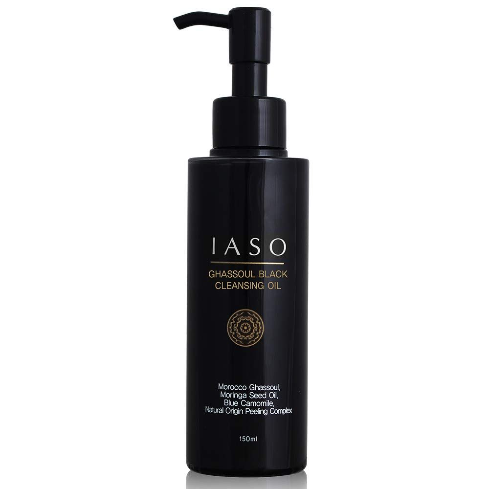IASO Ghassoul Black Cleansing Oil | Makeup Remover, Cleansing Blackheads and Dead Skin, Moisturizing, Korean Skin Care, 5.07 oz