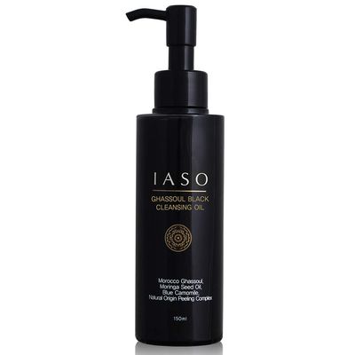 IASO Ghassoul Black Cleansing Oil | Makeup Remover, Cleansing Blackheads and Dead Skin, Moisturizing, Korean Skin Care, 5.07 oz