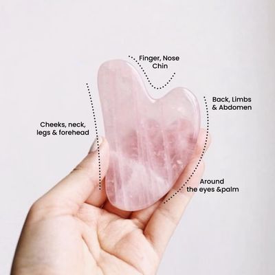 ROSELYNBOUTIQUE Gua Sha Facial Tools - Natural Healing Crystals Facial Massager Tools for Face Back Neck Body(Rose Quartz)