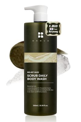 RELIEF MUD SCRUB DAILY BODY WASH | Gentle Exfoliating Body Wash Scrub Gel w/Mud Powder for Breakout-Prone Skin | Korean Shower Gel Exfoliator Body Wash Bath Scrub for All Skin Types (16.9 fl oz)