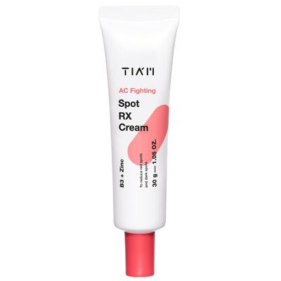 TIAM AC Fighitng Spot RX Cream, Acne-Prone Skin, Acne Spot Treatment, Intensive Nourishing and Calming for Dry, Red-Looking Skin After a Blemish, 1 Oz