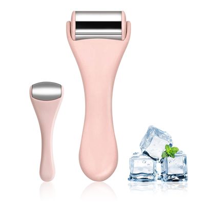 Ice Roller for Face &amp; Eye, Facial Roller and Eye Massager Roller, Ice Roller for Body, Face, Tighten Pores, Migraine Relief Pain Relief Eye Puffiness Relief for Women - Face and Eye Roller 2PCS (Pink)