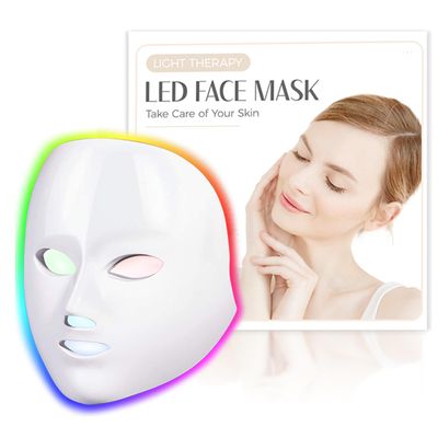 SDKWDH Red Light Therapy for Face, Led Face Mask Light Therapy, 7 Colors LED Facial Skin Care Mask