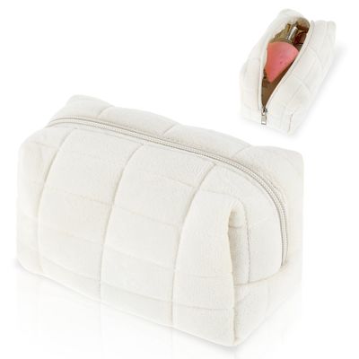 Sibba Makeup Case Make Up Cosmetic Organizer Travel Toiletry Bags Skin Care Pouch Small Fluffy Purse Collection Traveling Makup Beauty Women Girls