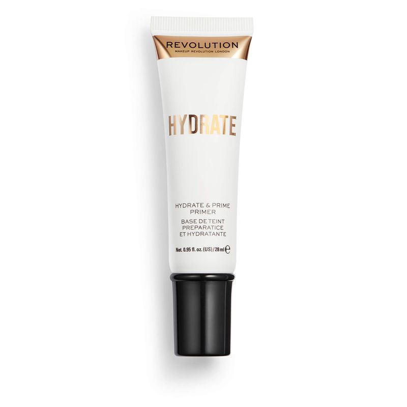 Makeup Revolution Hydrate Primer, Water-Based Primer with Vitamin E &amp; Hyaluronic Acid, Lightweight Formula, Vegan &amp; Cruelty-Free, 0.95 Fl Oz