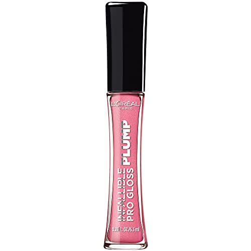 L&#39;Oreal Paris Infallible Pro Gloss Plump Lip Gloss with Hyaluronic Acid, Long Lasting Plumping Shine, Lips Look Instantly Fuller and More Plump, Gleam, 0.21 fl. oz.