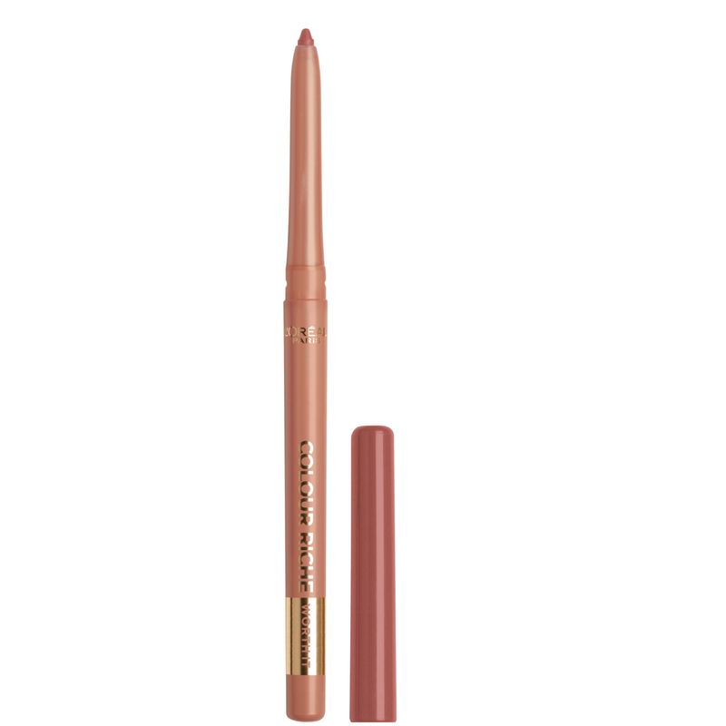 LOral Paris Colour Riche Lip Liner Pencil, Creamy Lip Liner with Omega 3 and Vitamin E, 601 Worth It (Pinky Nude)