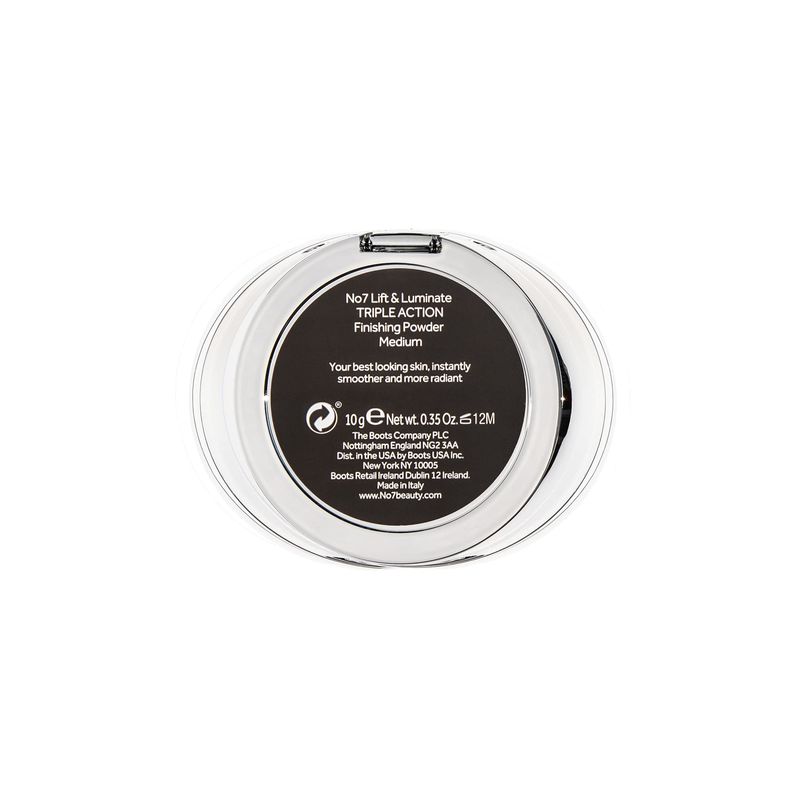 No7 Lift &amp; Luminate Triple Action Powder - Medium - Pressed Makeup Setting Powder for Face - Compact Setting Powder Reduces the Appearance of Fine Lines &amp; Enhances Glow (10g)
