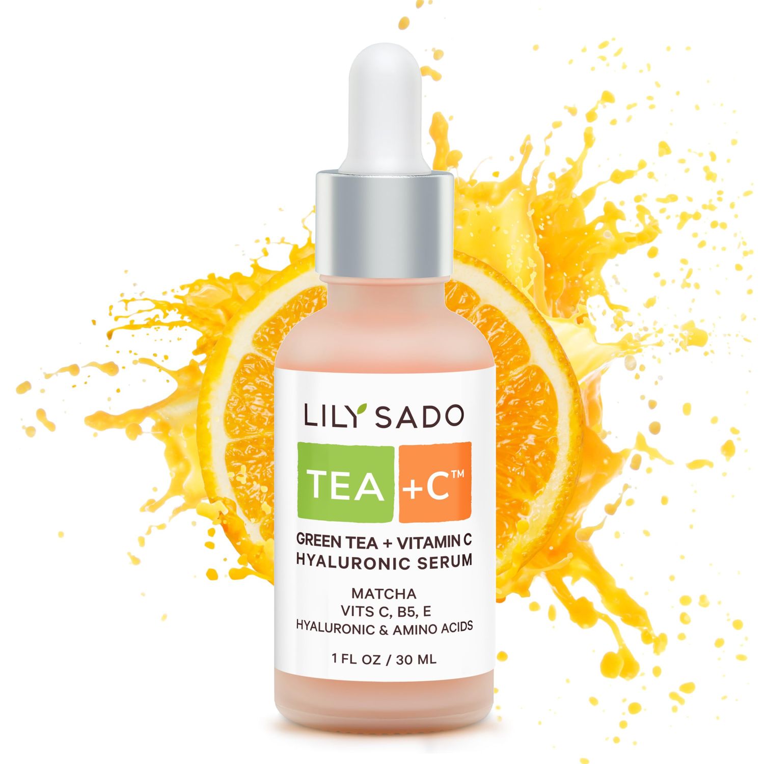 LILY SADO TEA+C Green Tea + Vitamin C Super Serum by - Natural Vegan Serum - Best Antioxidant, Anti-Wrinkle Moisturizing Formula - Softens, Hydrates, Firms &amp; Tones for Luscious, Radiant Skin