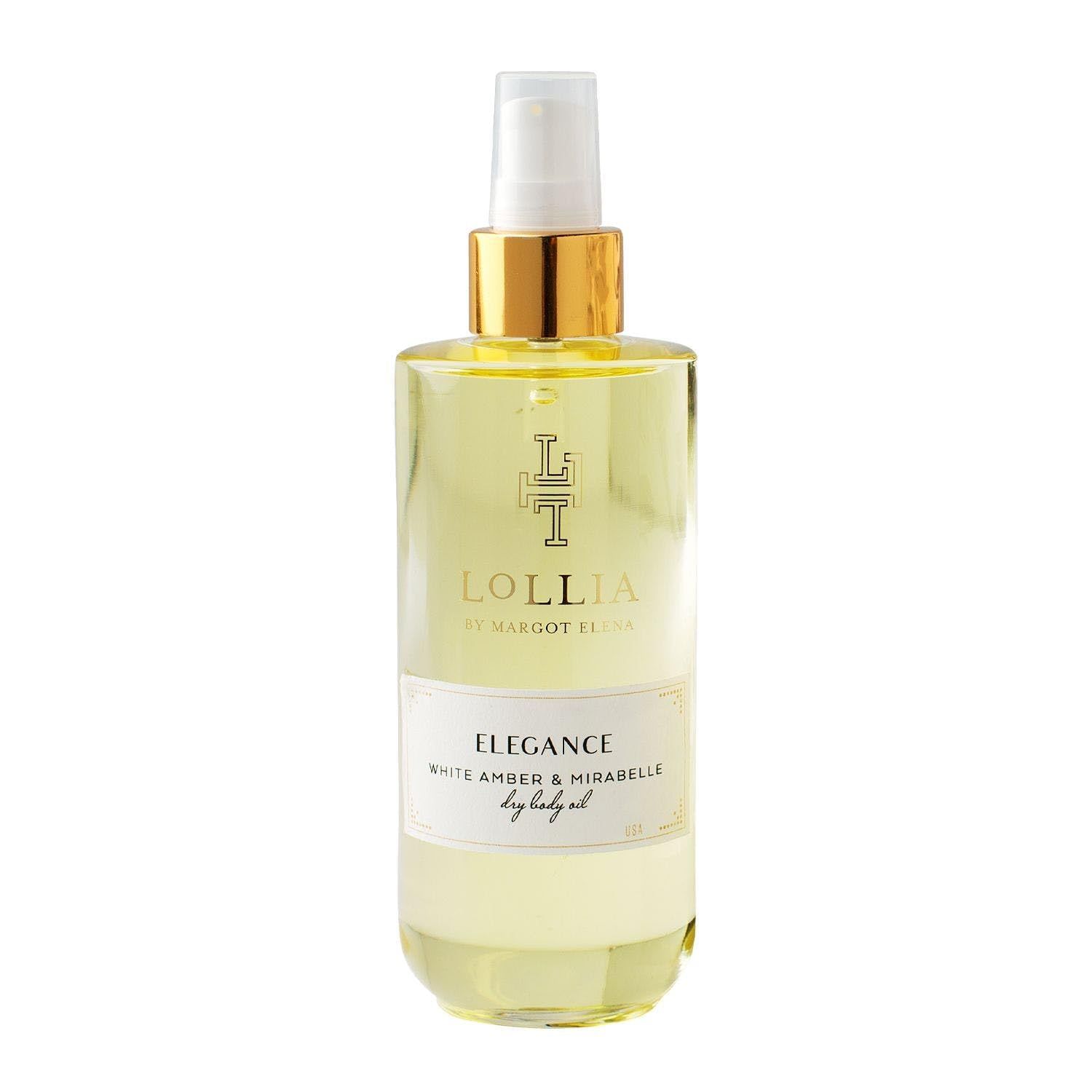 Lollia Elegance Dry Body Oil, 6.8 Fl. Oz. - White Amber &amp; Mirabelle - Womens Body Oil, Scented Body Oil, Moisturizing Body Oil, Dry Body Oil for Women, For All Skin Types