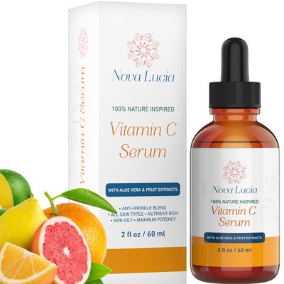 Vitamin C Serum for Face Anti Aging with Aloe Vera &amp; Pro Vitamin Fruit Extracts Anti-Oxidant Anti Wrinkle Boost Collagen Production Day &amp; Night 2oz