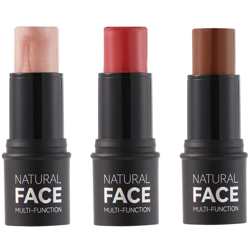 Vodisa Cream Contour Sticks 3 Pcs Highlighter Bronzer Blush Face Makeup Contouring Bronzing Pen Creme Cheek Blush &amp; Brightens Illuminator Highlight Foundation Waterproof Cosmetics Set Medium