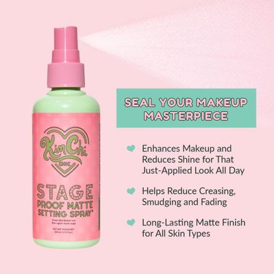 Kimchi Chic Beauty Stage Proof Matte Setting Spray, Makeup Finishing Mist and Fixative for All Skin Types, 3.55 fl oz
