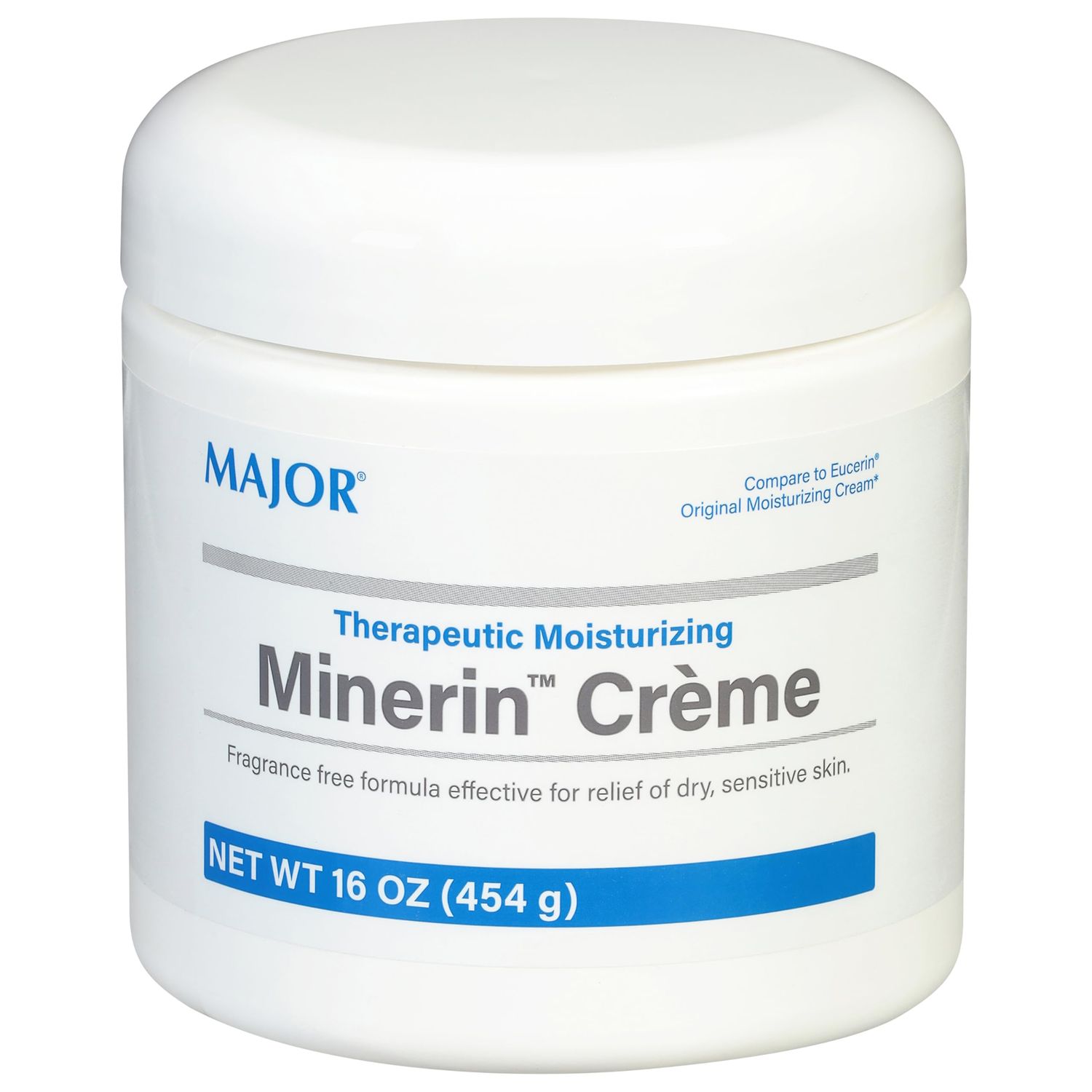 Major Therapeutic Moisturizing Minerin Crme - Body Cream Moisturizer for Dry Skin - Fragrance-Free - 16 Oz.