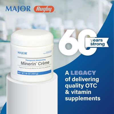 Major Therapeutic Moisturizing Minerin Crme - Body Cream Moisturizer for Dry Skin - Fragrance-Free - 16 Oz.