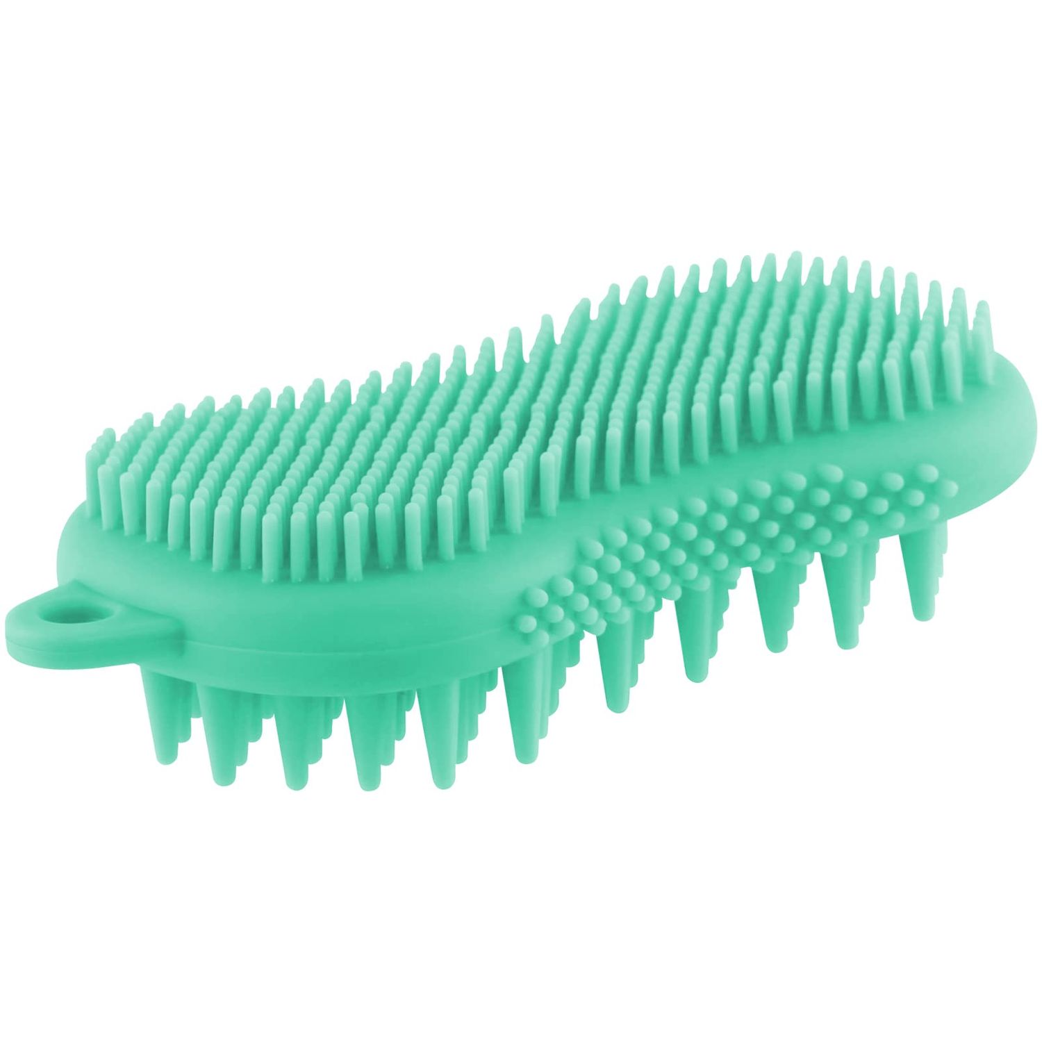 Limcmelf Silicone Body Scrubber Massage Brush, Head Body Massager Shampoo Scalp Brush,Double Sided Skin Cleansing Bath Brush Food Grade Scrubber Comb Care Tool Hangable with Holes