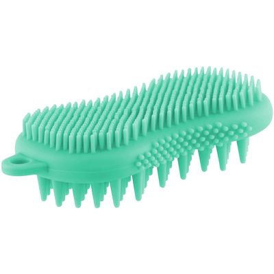 Limcmelf Silicone Body Scrubber Massage Brush, Head Body Massager Shampoo Scalp Brush,Double Sided Skin Cleansing Bath Brush Food Grade Scrubber Comb Care Tool Hangable with Holes