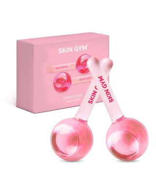 Skin Gym Ice Globe Beauty Balls, Pink Liquid Cryocicles, Cooling Face Roller for Smooth Skin &amp; Enhanced Glow
