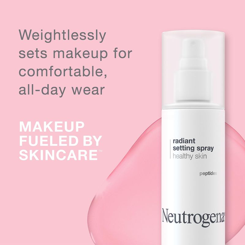 Neutrogena Radiant Makeup Setting Spray, Long-Lasting &amp; Weightless Face Setting Mist for Healthy Looking, Glowing Skin, 3.4 Fl Oz
