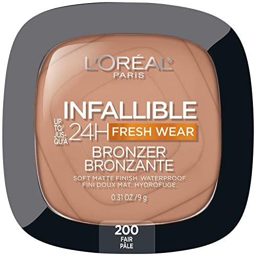 L&#39;Oreal Paris Infallible Up to 24H Fresh Wear Soft Matte Longwear Bronzer. Waterproof, heatproof, transfer, humidity and sweatproof, Fair, 0.31 oz