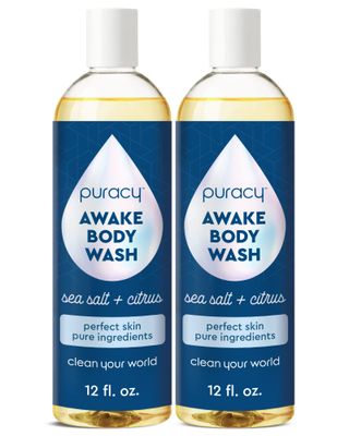 Puracy Body Wash, Natural Body Wash, 98.6% Pure Plant Ingredients, Moisturizing Shower Gel for Women Men Kids, Body Soap for Dry Sensitive Skin. Gently Scented with Citrus &amp; Sea Salt, 12 Oz (2-Pack)