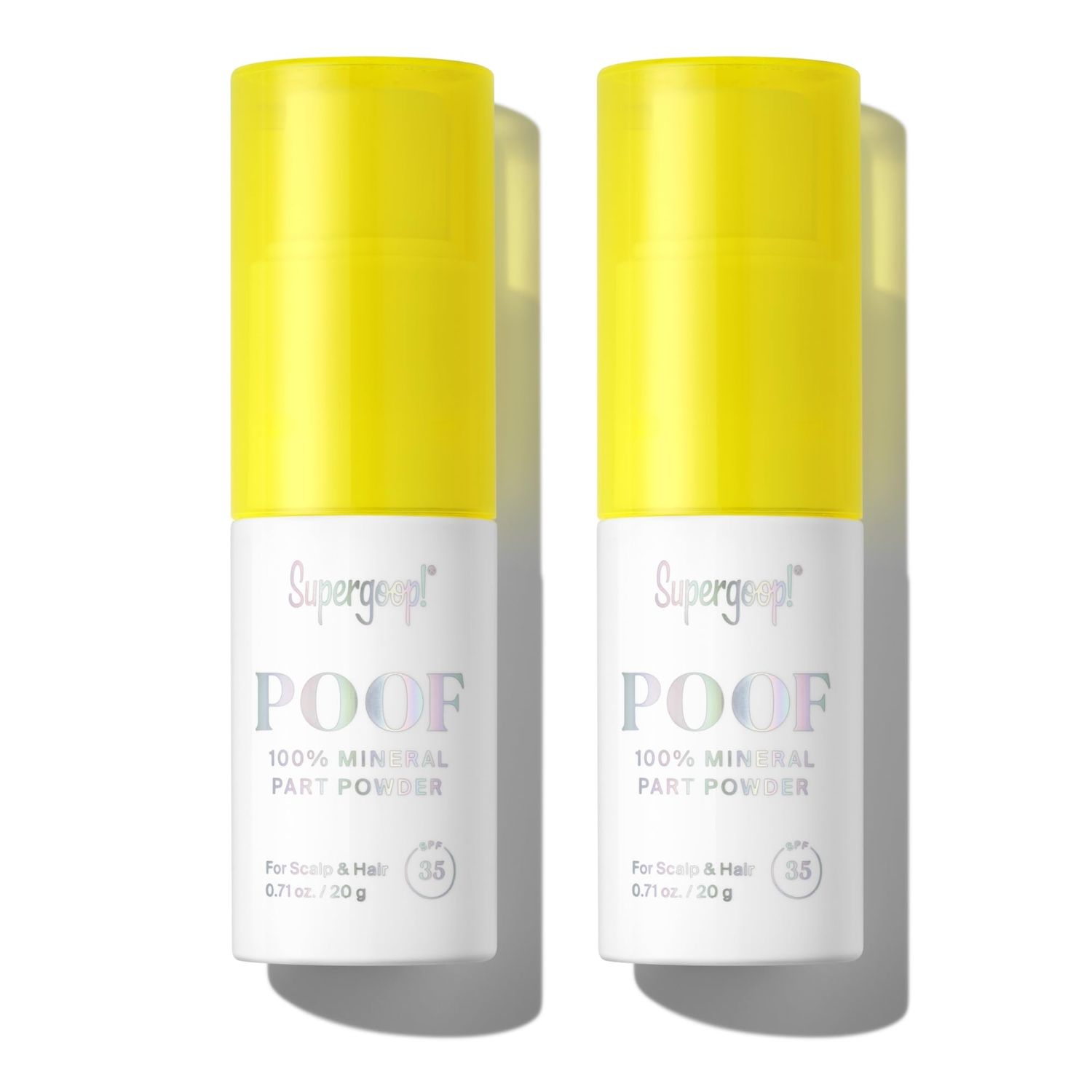 Supergoop! Poof 100% Mineral Part Powder - 0.71 oz, Pack of 2 - SPF 35 PA+++ Scalp Sunscreen with Broad Spectrum UV Protection - Cruelty-Free Formula with Vitamin C